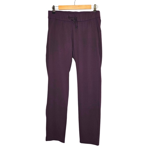 Lululemon On The Fly Straight Leg Drawstring Deep Purple Pants Athleisure Size 6 - Picture 1 of 10